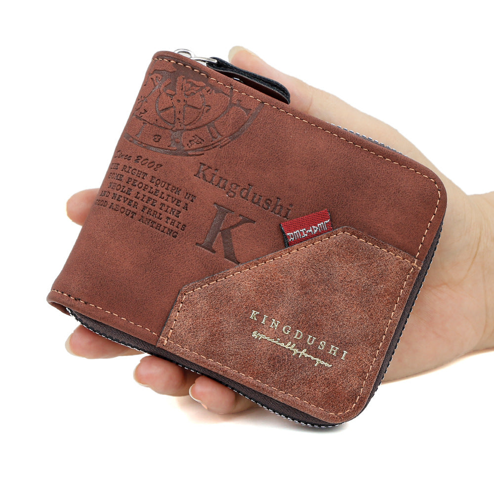 Men's Printed Short Large Capacity Chain Hinge Men's Wallet