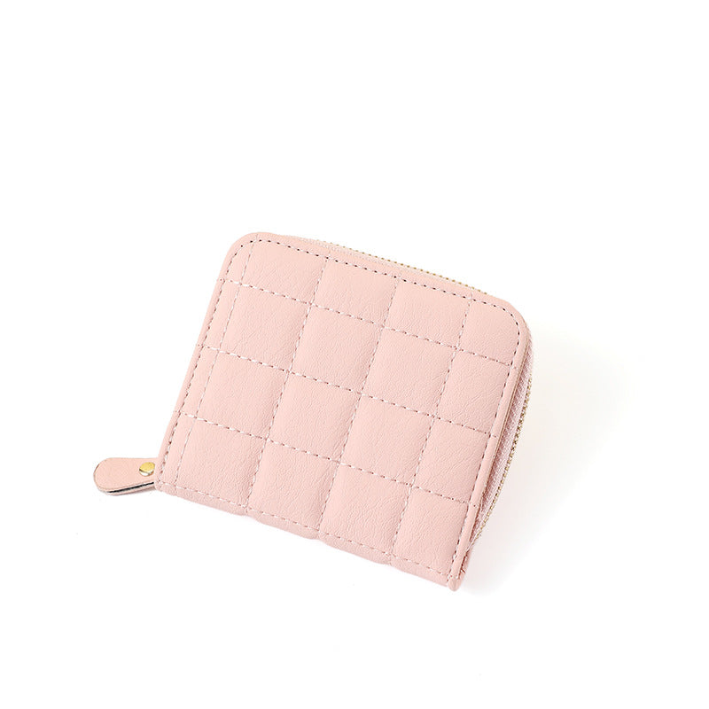 Women's Solid Color Summer Zipper Short Card Holder