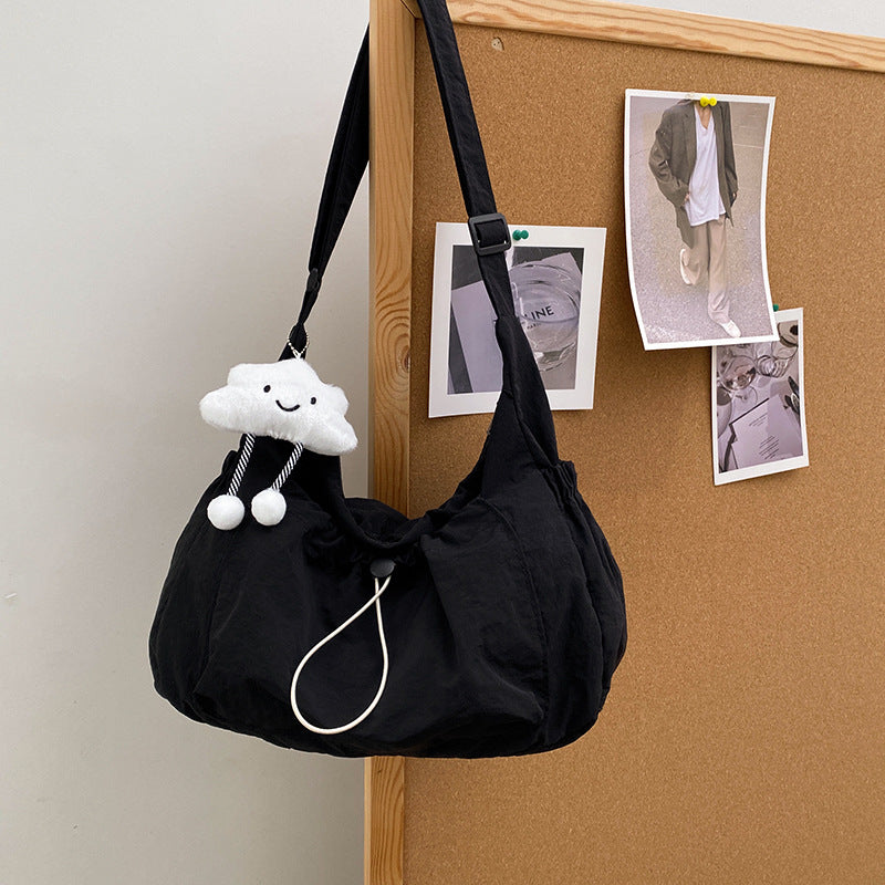 Women's Gate Design Drawstring Ruffle Nylon Clouds Women's Shoulder Bag