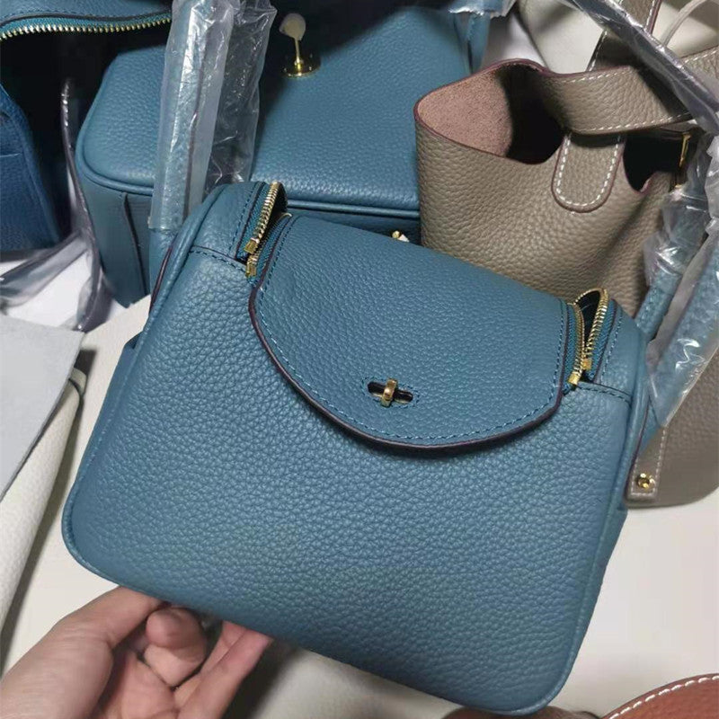 Women's Mini Doctor Cow Leather Portable Medical Handbags