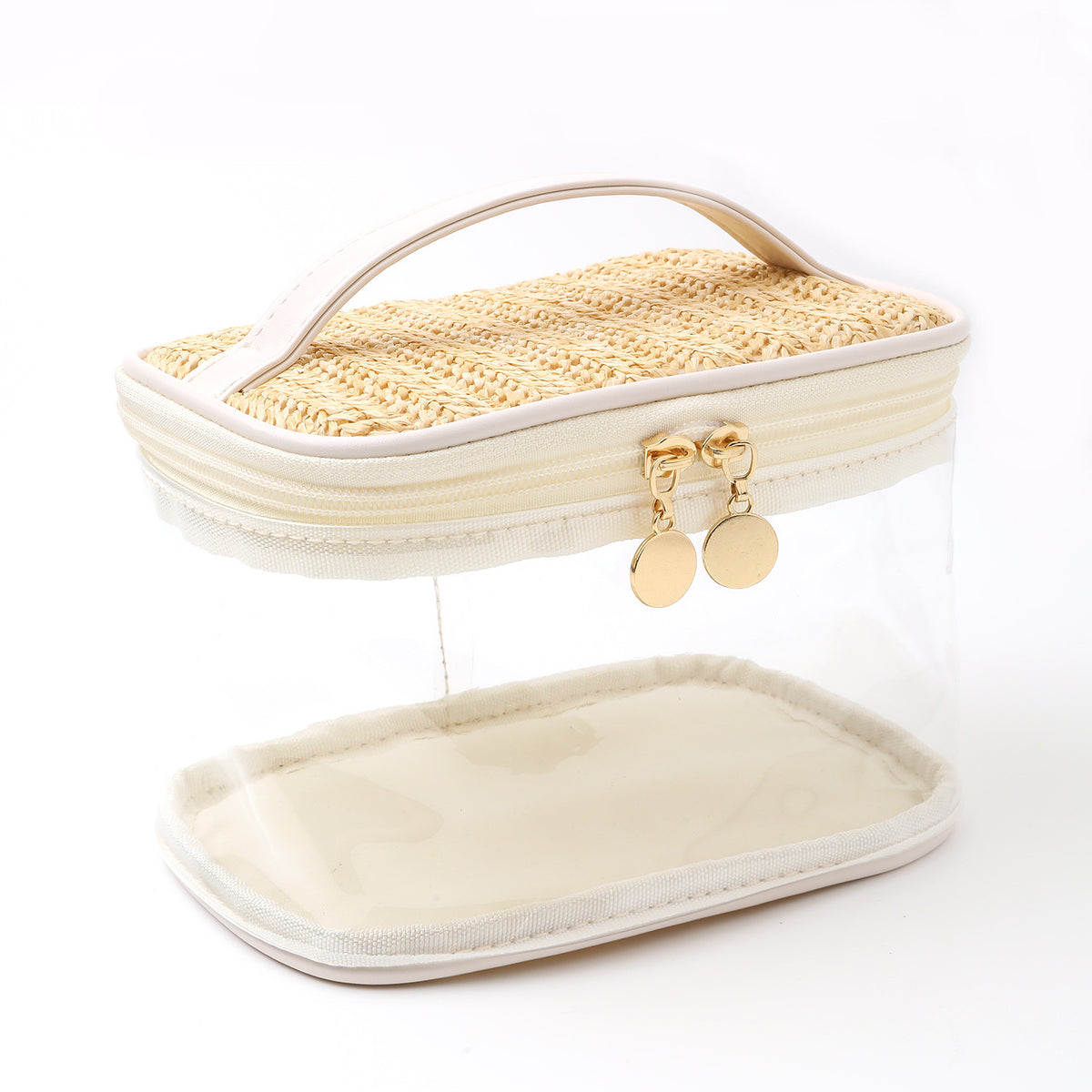 Large Capacity Straw Woven Toiletry Cosmetics Portable Storage Bags