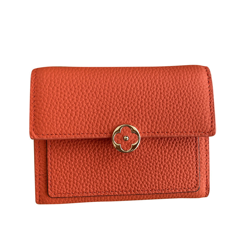Women's Leather Short Exquisite Multi Slots Large Coin Purses
