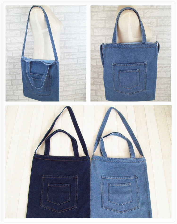 Style Jean Canvas Denim Large Shopping Mom Women's Messenger Bag