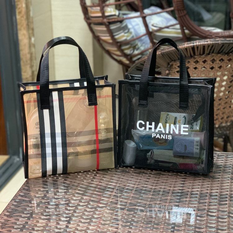 Simple Fashion Mesh Portable Wash Hand Bags