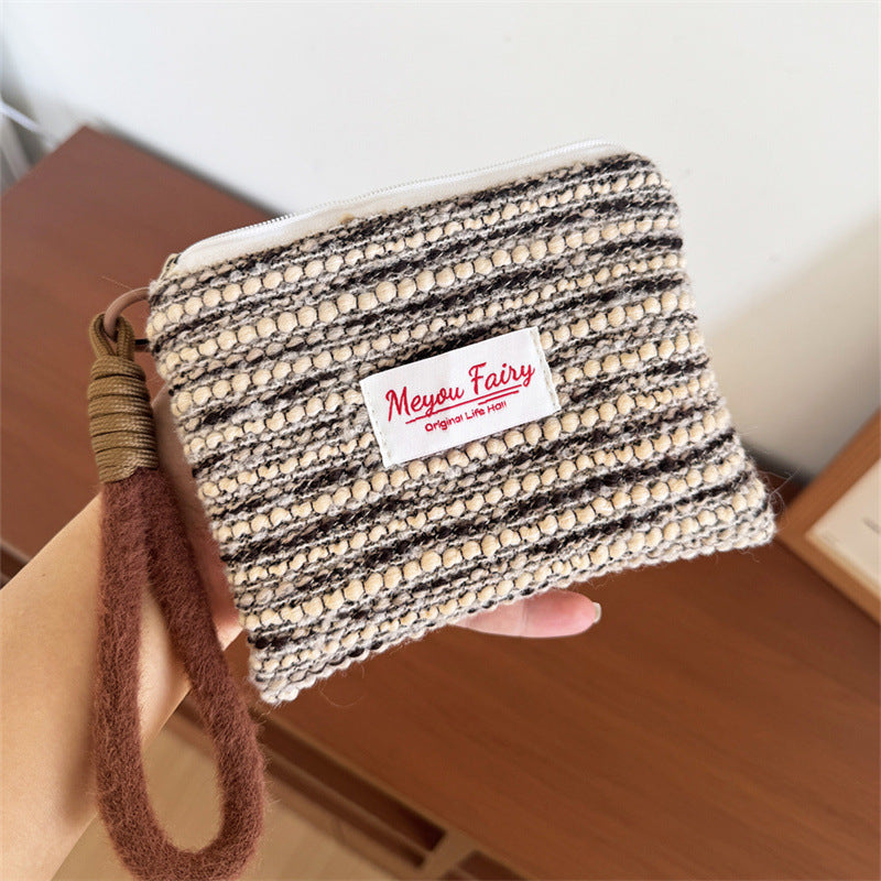 Creative Portable Hand-held Earphone Canvas Inner Makeup Bag
