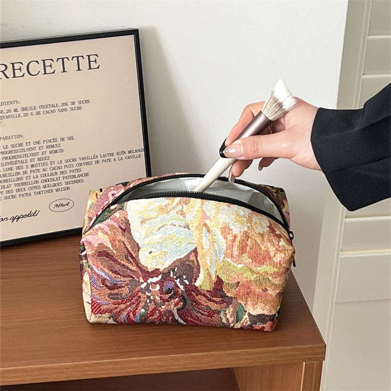 Thickened Figured Cloth Buggy Large Capacity Cosmetic Bags