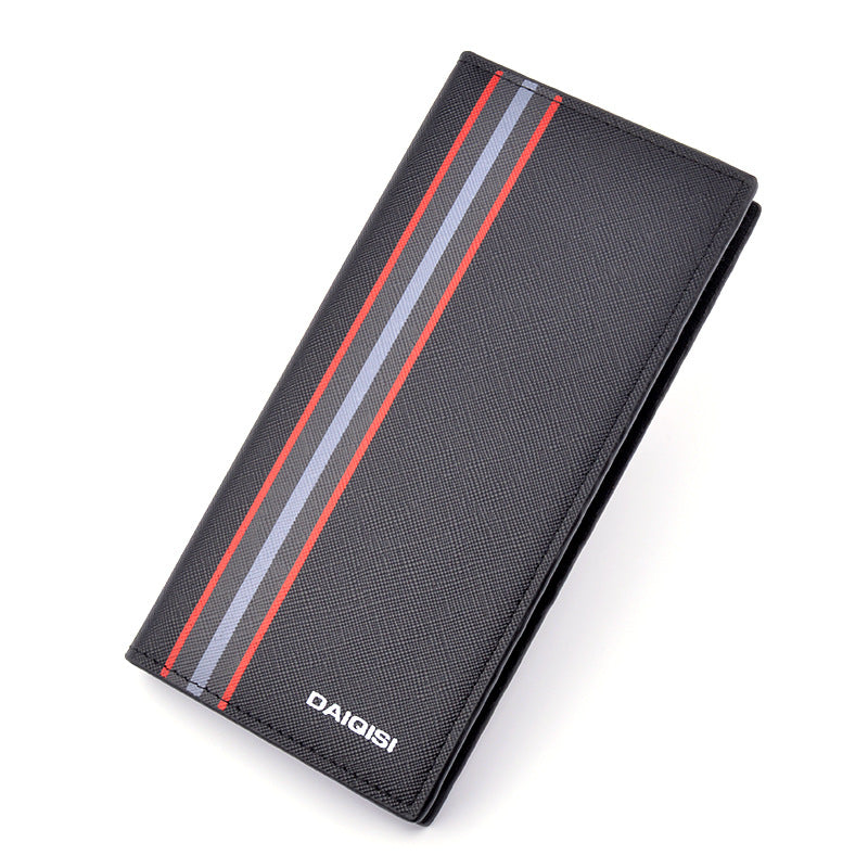 Men's Long Type Clutch Vertical Green Multiple Slots Large Capacity Men's Wallets