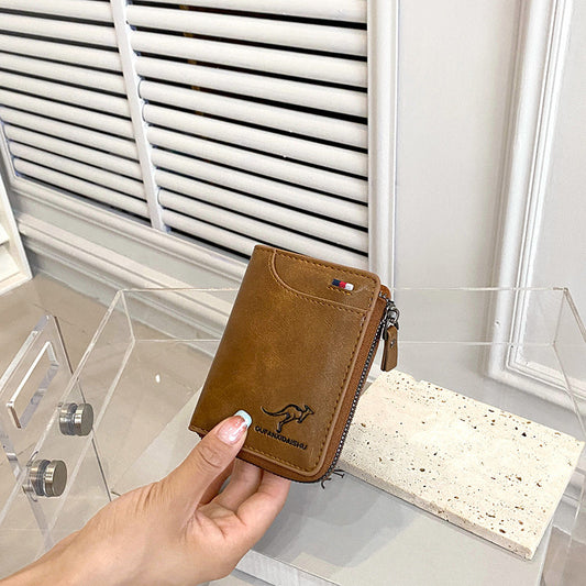 Men's Short Vintage Zipper Fashion Certificate Cash Men's Wallets