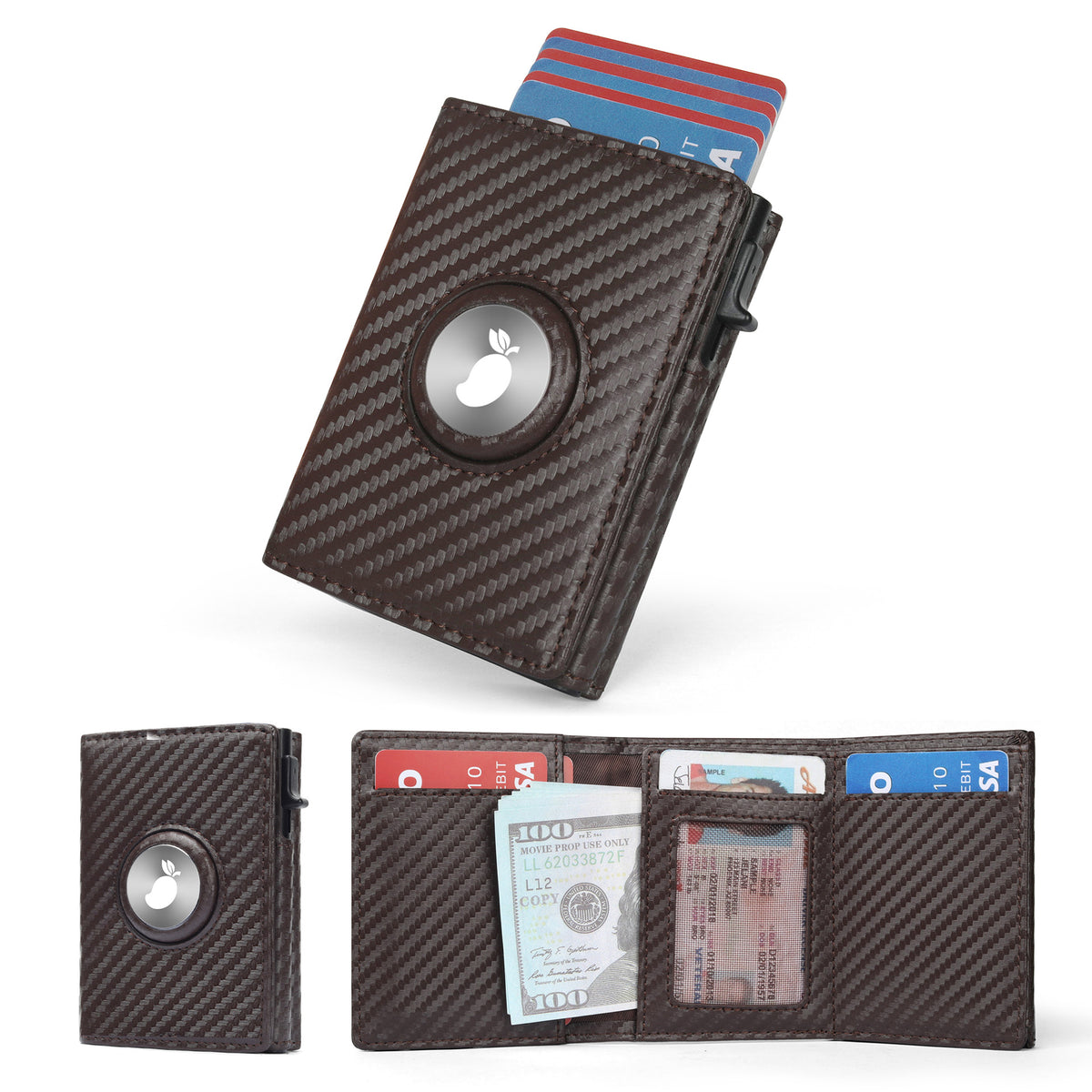 Men's Tracking Swiping Carbon Fiber Cassette Multifunctional Men's Wallet