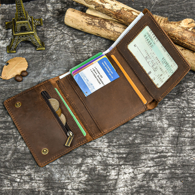 Men's Crazy Horse First Layer Cowhide Multiple Men's Wallets