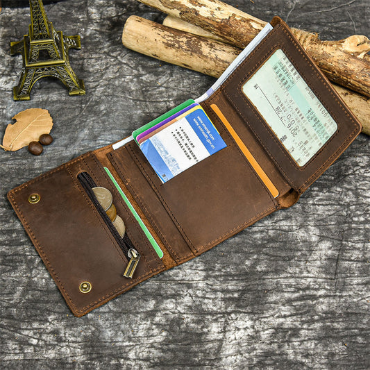 Men's Crazy Horse First Layer Cowhide Multiple Men's Wallets