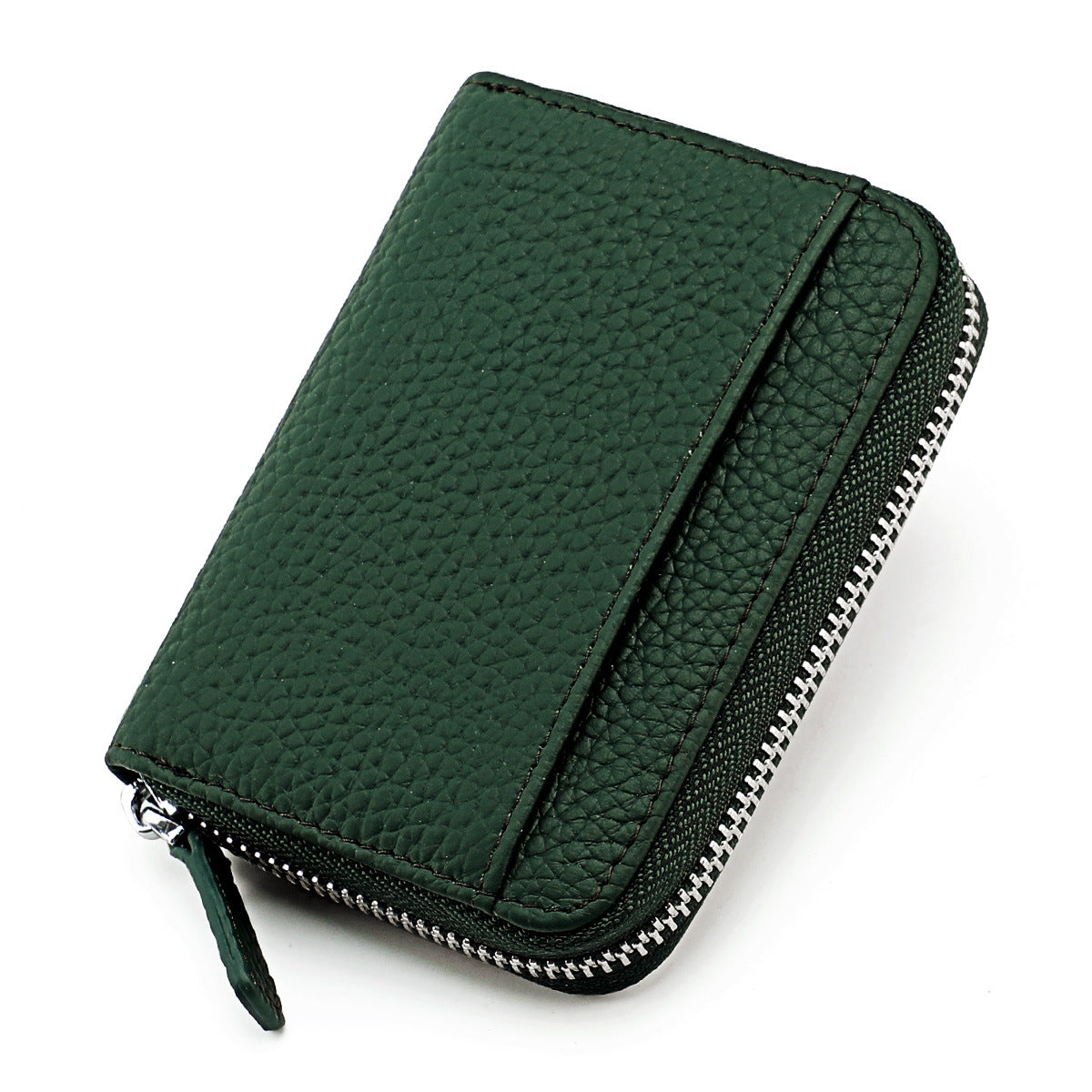 Women's & Men's & Leather Expanding Swiping Zipper Change Card Holder