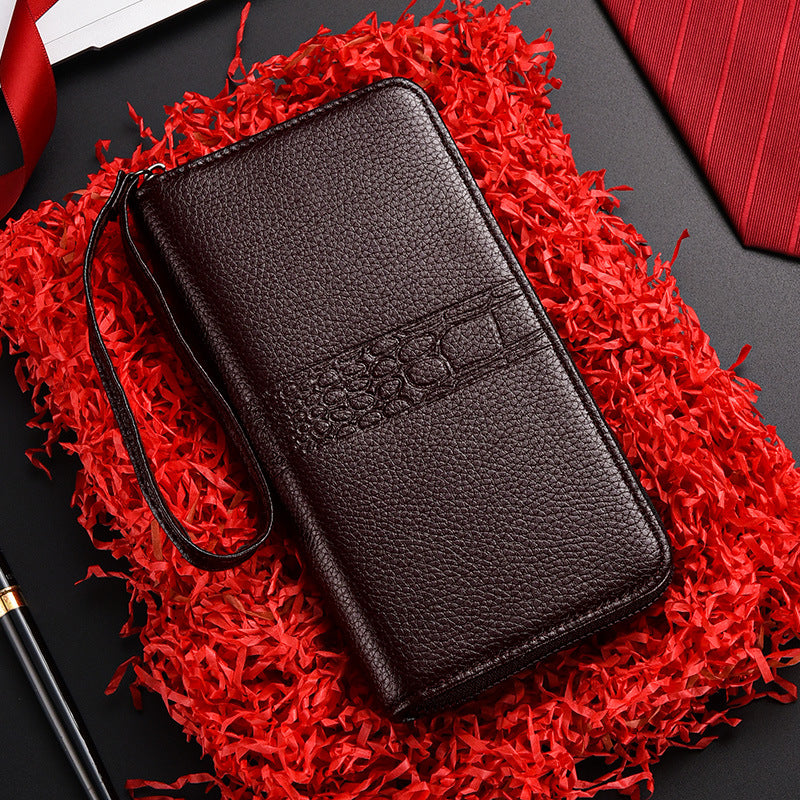 Men's Clutch Zipper Large Capacity Mobile Business Men's Wallets