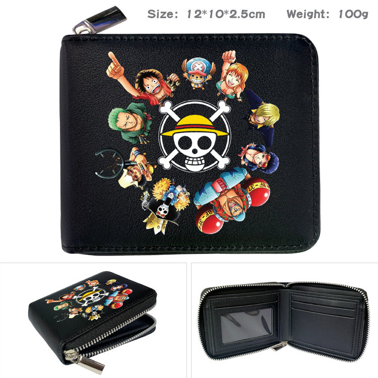 Peripheral Zipper One Piece Printed Fold Men's Wallets
