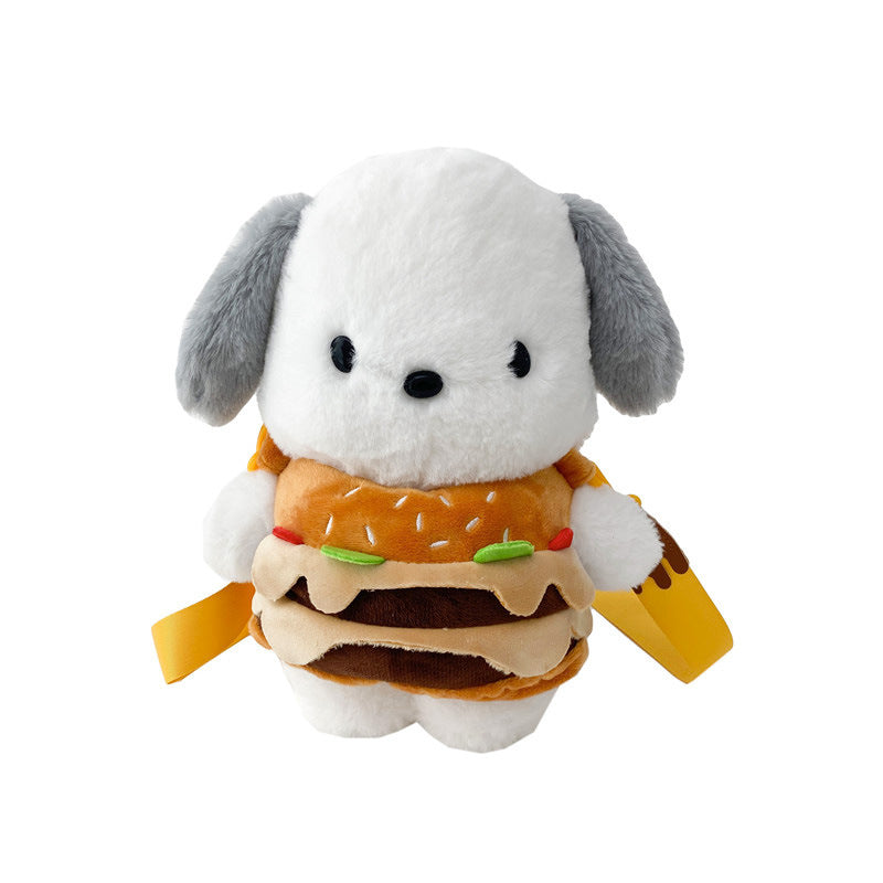 Charming Hamburger Bear Pacha Dog Plush Crossbody Bags