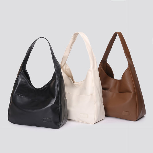 Women's Autumn Soft Leather Retro Commuter Large Shoulder Bags