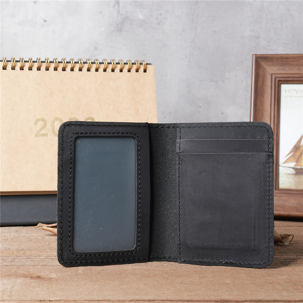 Men's Leather Crazy Horse Driving License Vintage Card Holder