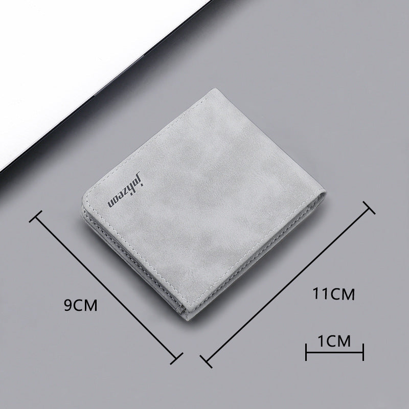 Men's Can Hold Driving License Matte Leather Men's Wallets