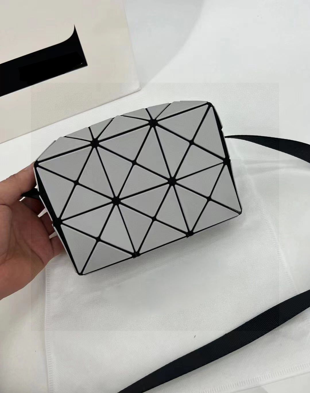 Women's Geometric Triangle Box Niche Rhombus Grid Bags