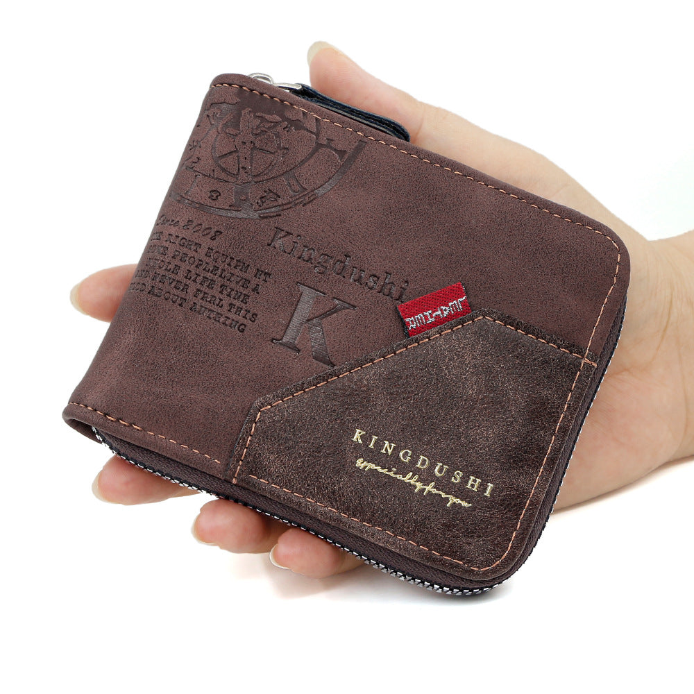 Men's Printed Short Large Capacity Chain Hinge Men's Wallet