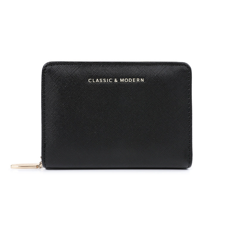Comfortable Women's Cross Pattern Short Simple Ladies Wallet
