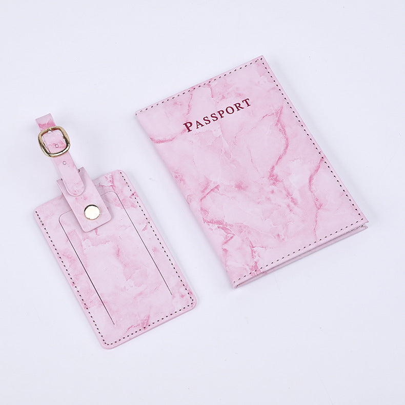 Colorful Marble Passport Cover Boarding Pass Card Holder