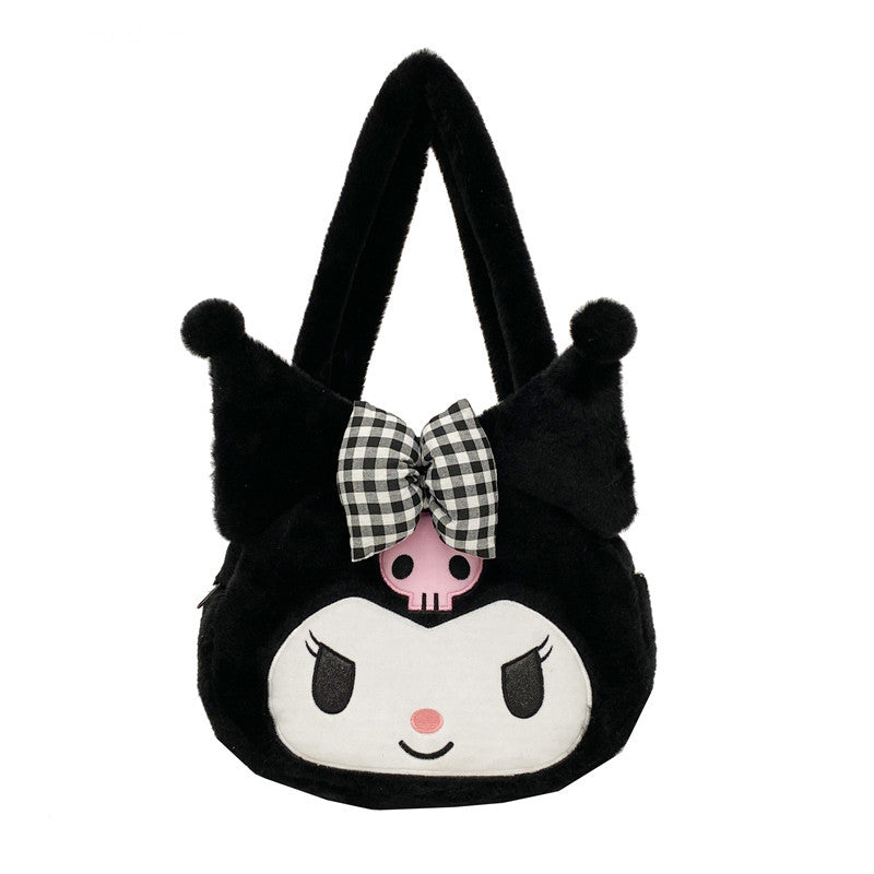 Women's Cute Cartoon Doll Large Capacity Plush Handbags