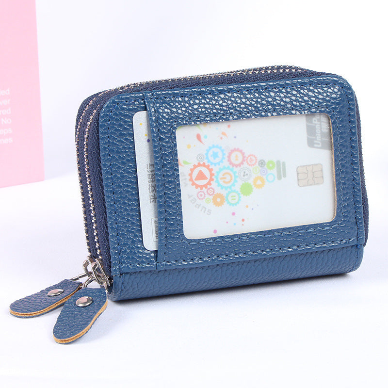 Women's Expanding Stitching Double Zipper Multiple Slots Ladies Wallets