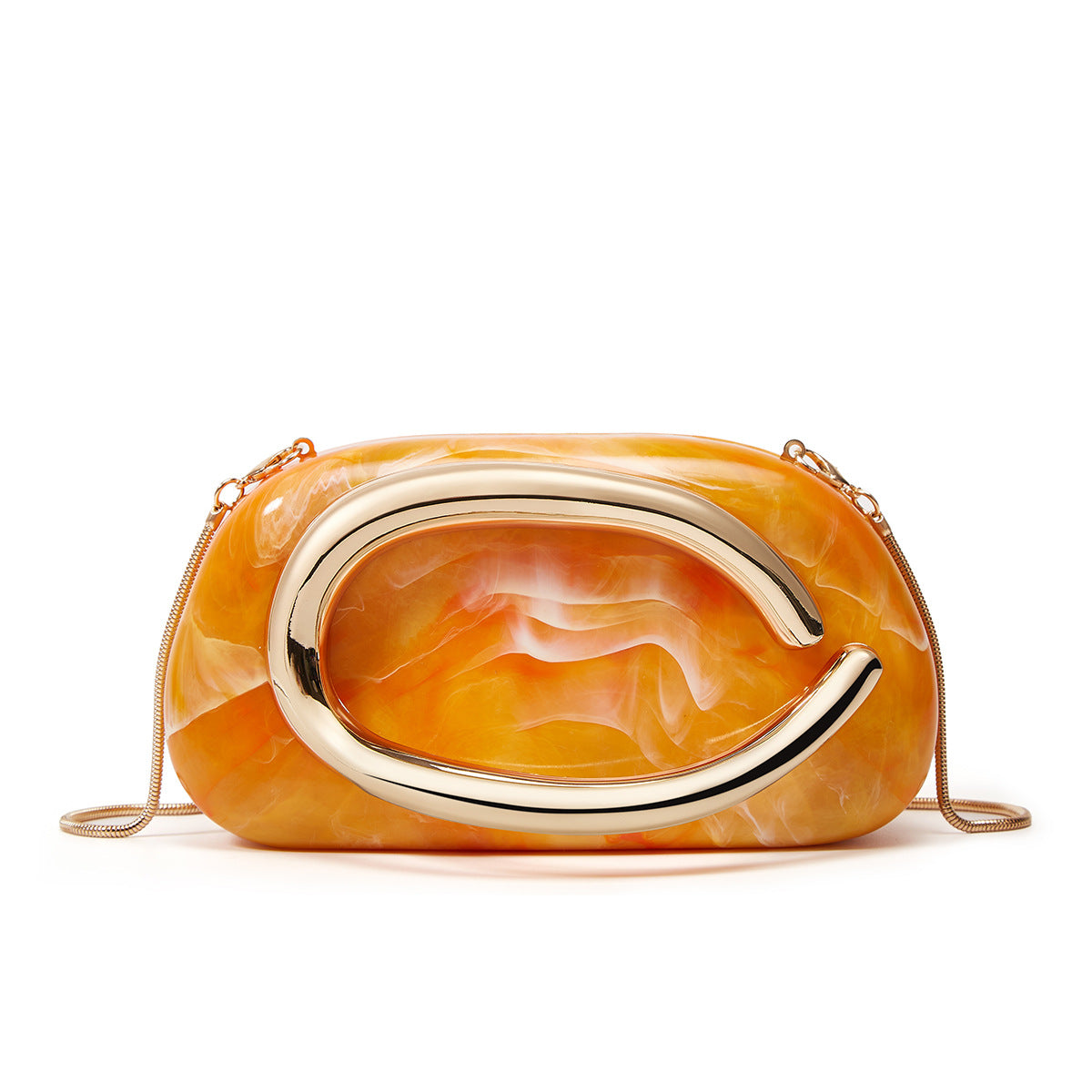 Women's Metal Clutch Box Details Decorative Personality Design Mini Women's Messenger Bag
