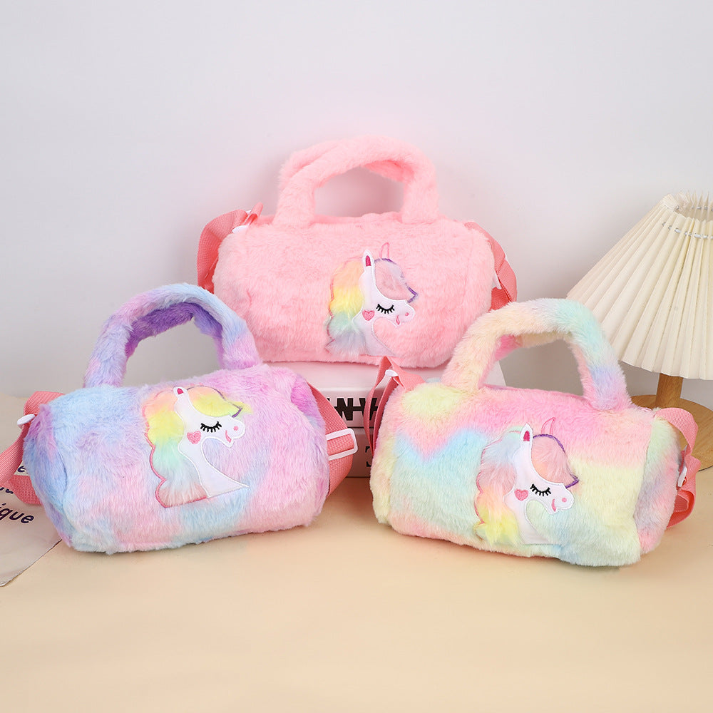 Children's Plush Cartoon Cute Unicorn Large Capacity Bags