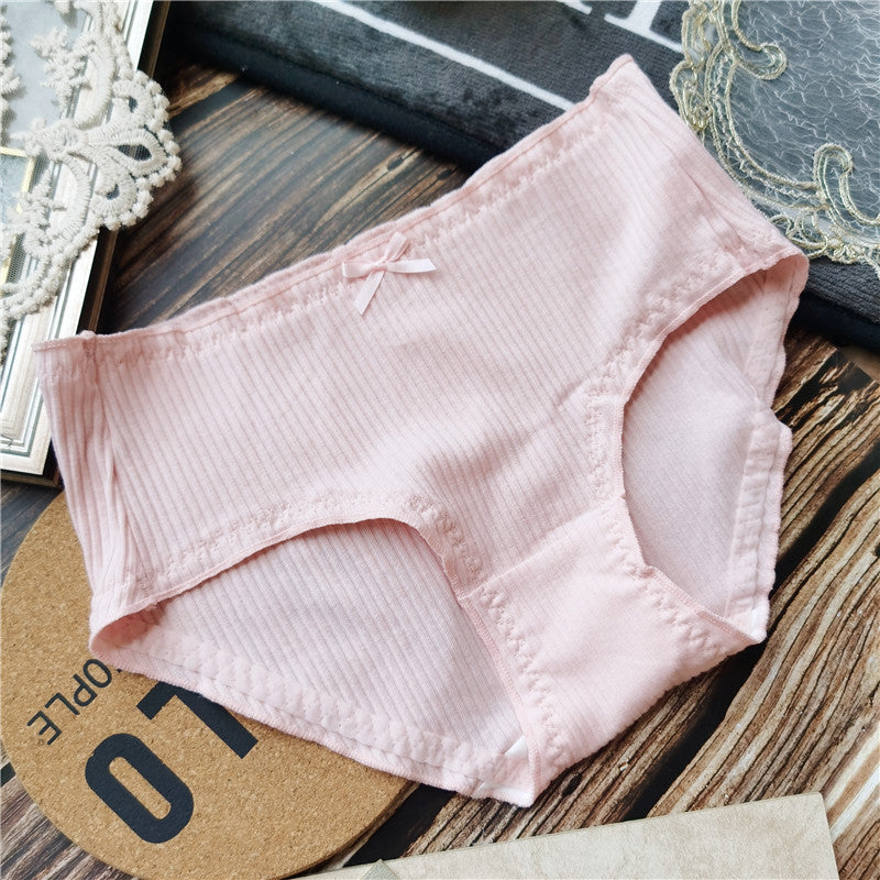 Women's Simple Thread Cotton Bow Comfortable Underwear Panties