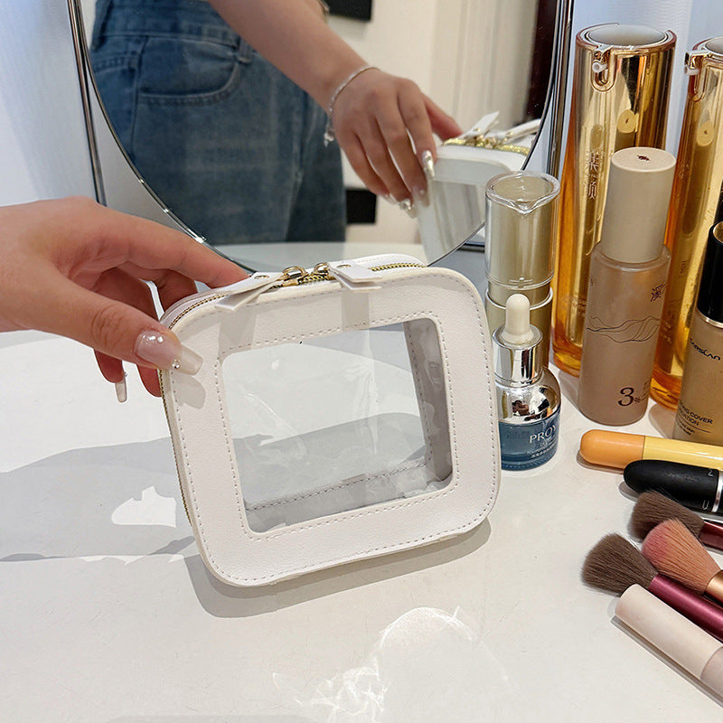 Innovative White Simple Fashion Transparent Storage Makeup Bag