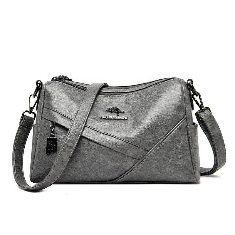 Women's Trendy Soft Leather Korean Style Large Crossbody Bags