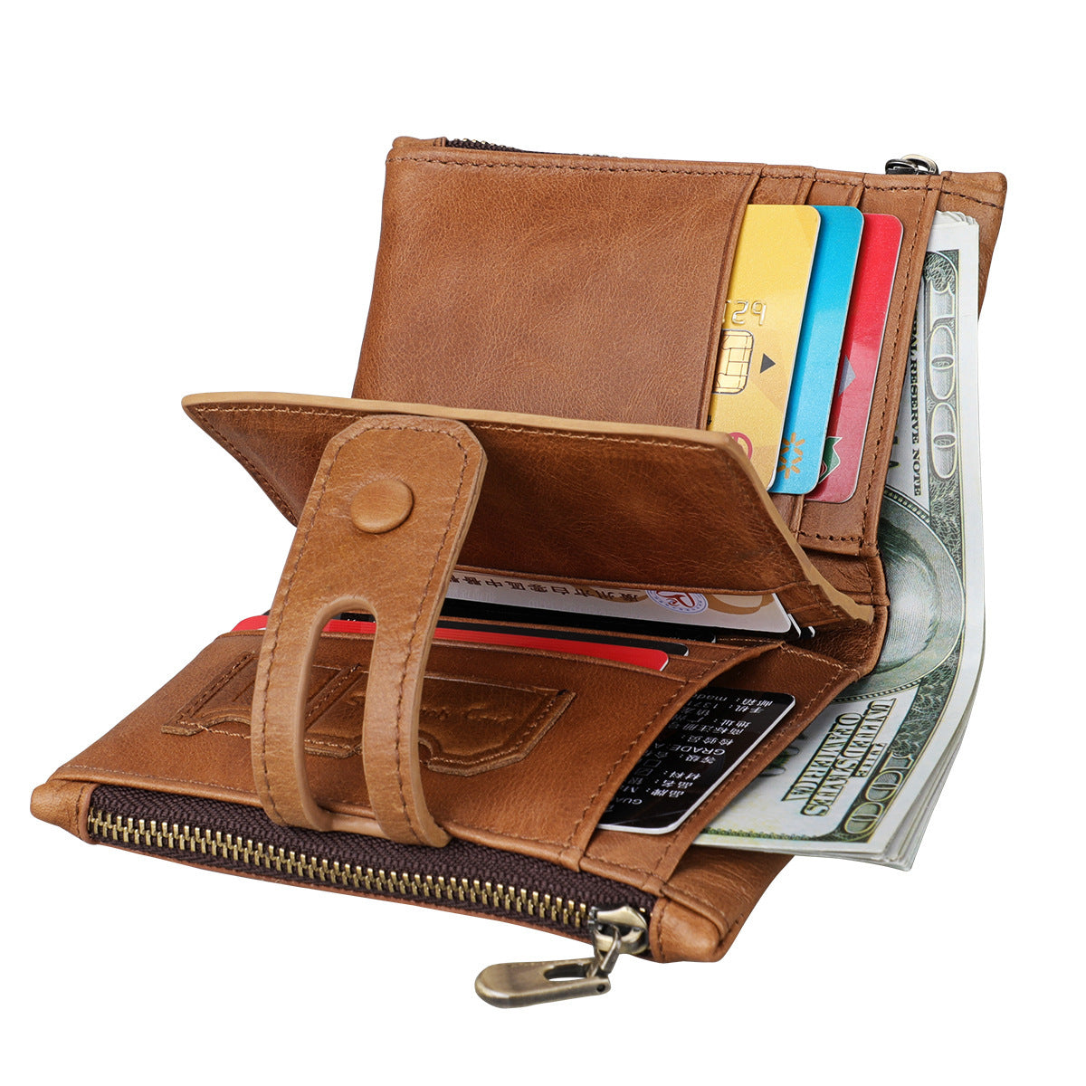 For Man Swiping First Layer Cowhide Men's Wallet