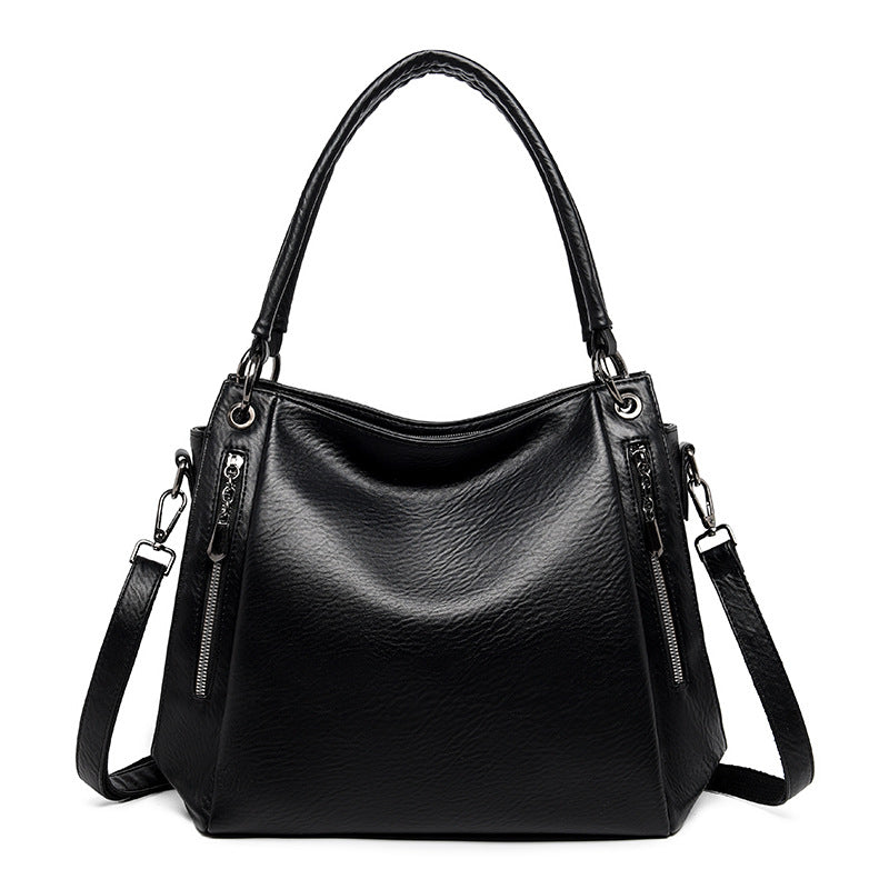 Women's Soft Leather Textured Vintage Large Capacity Women's Shoulder Bag