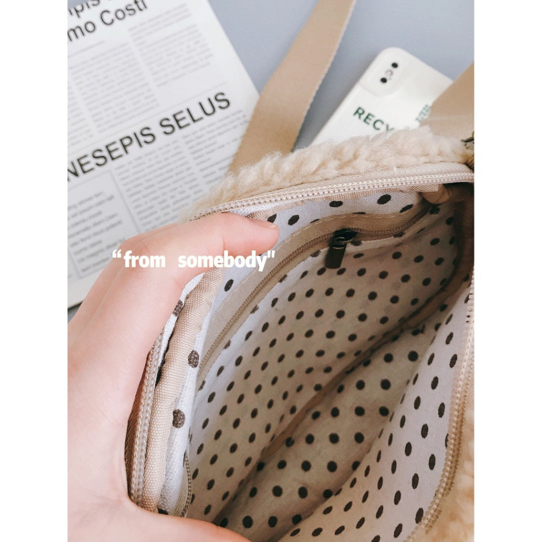 Tricolor Patch Yuan Ye Calf Female Plush Women's Messenger Bag