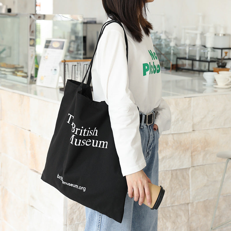 Women's Canvas Simple Mori Style Printed Fashion Shoulder Bags