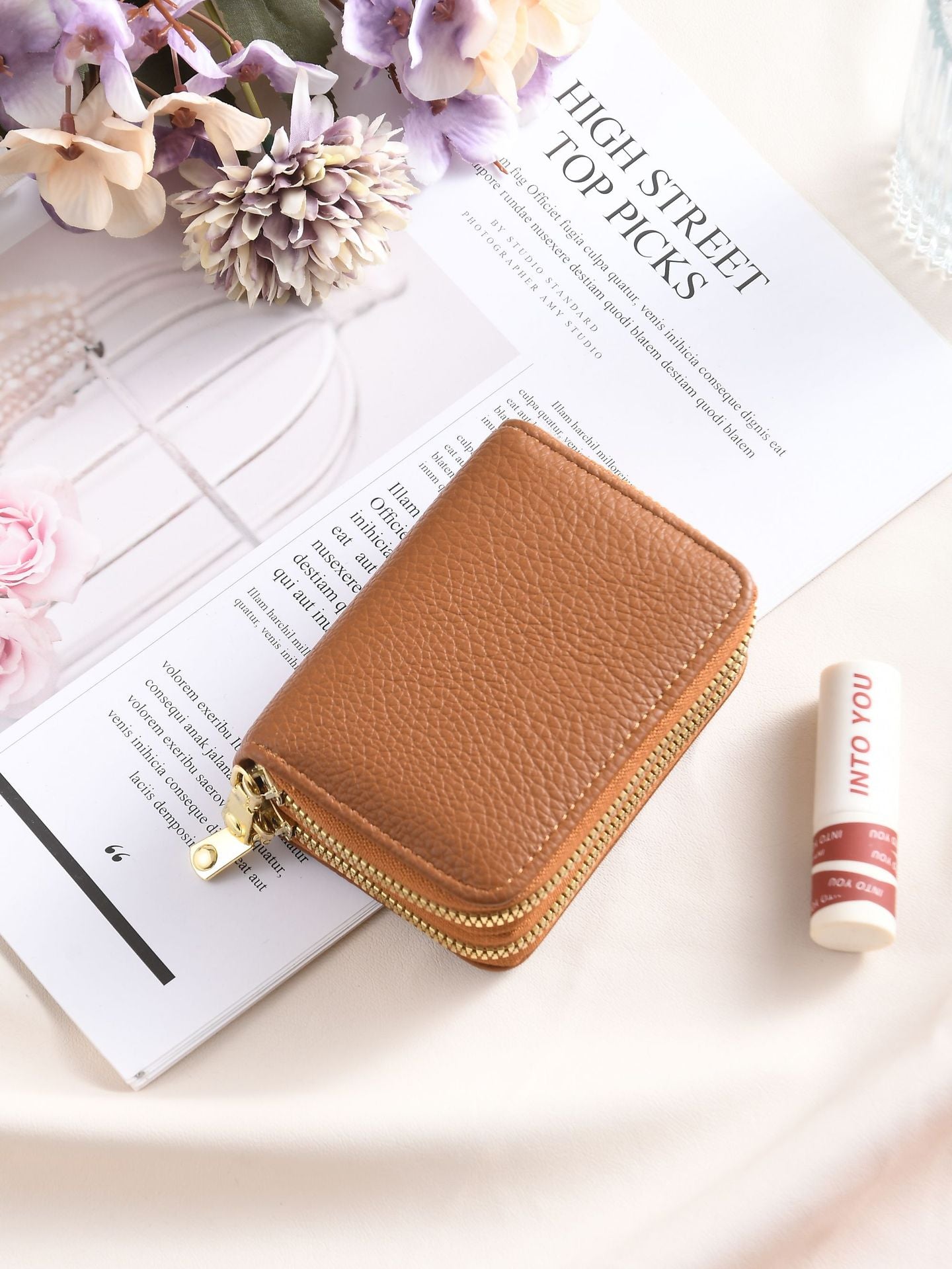 Women's Litchi Pattern Organ Style Simple Layer Card Holder