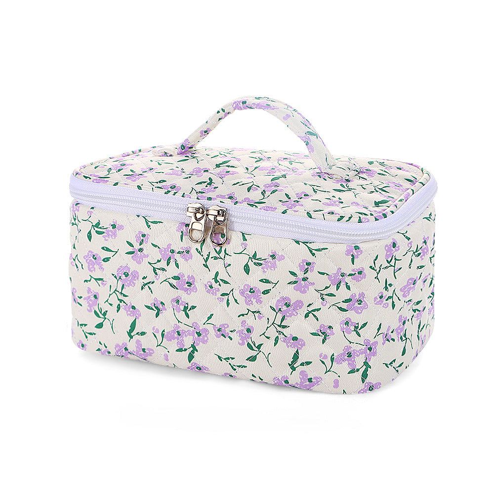 Women's Floral Large Capacity Good-looking Wash Portable Out Makeup Bag
