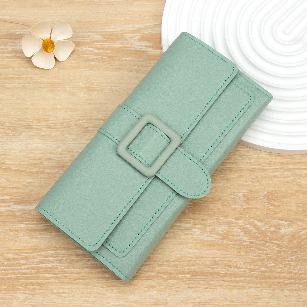 Women's Long Fashionable Simple Tri Fold Clutch Purses