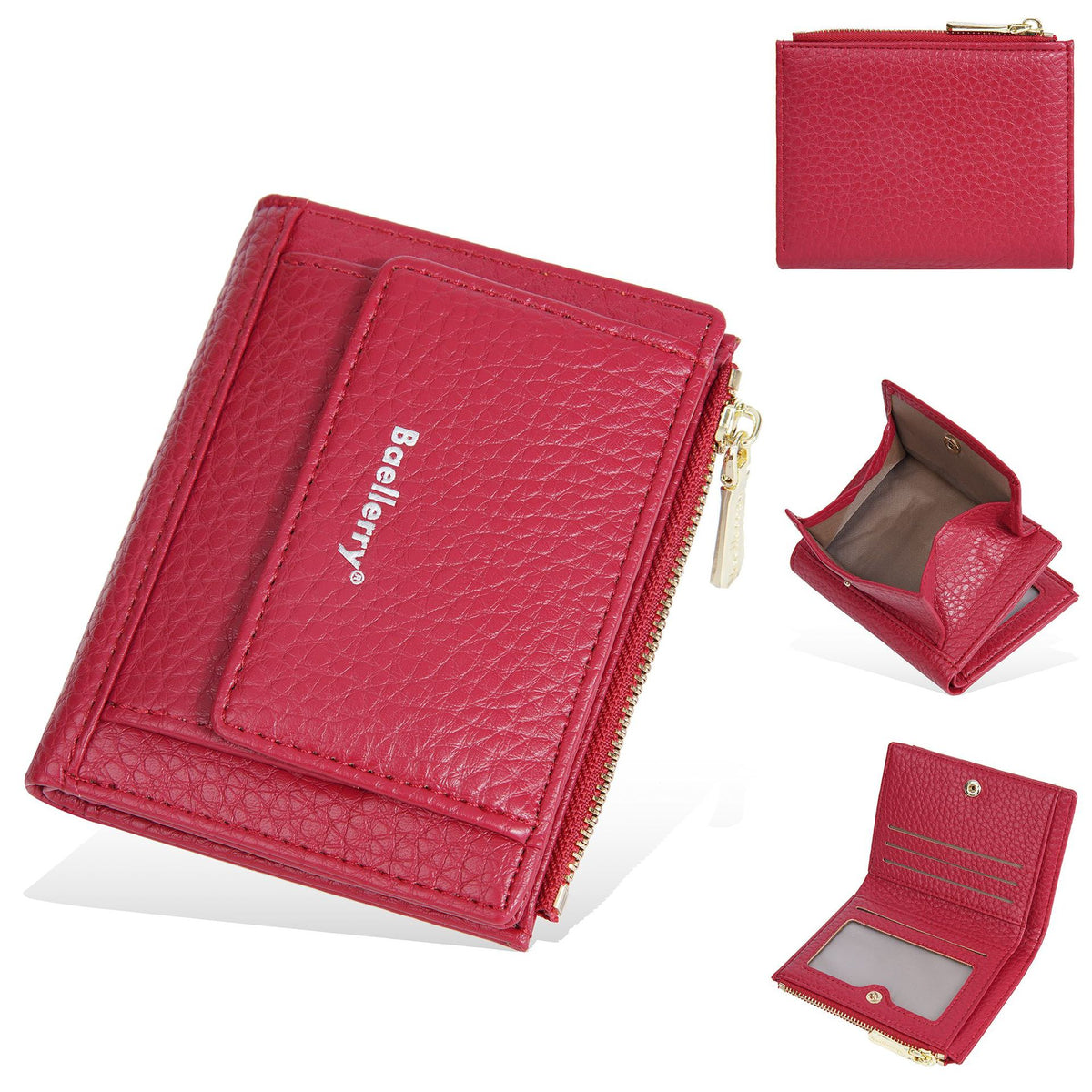 Women's Short Simple Multiple Slots Zipper Mini Ladies Wallet