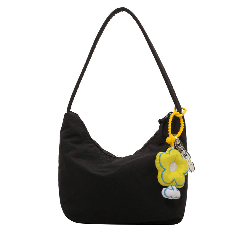 Women's Capacity Soft Glutinous Nylon Cloth Simple Underarm Handbags