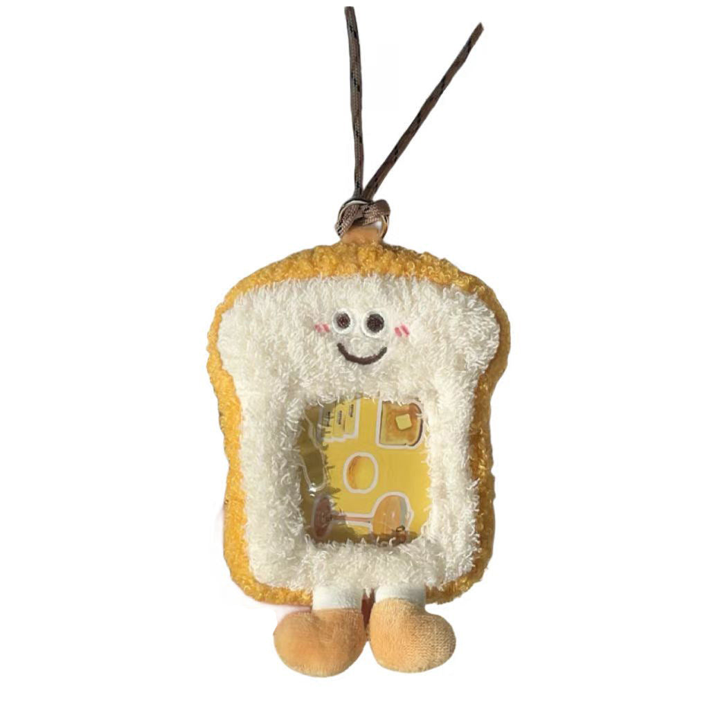 Plush Transparent Cartoon Earphone Boarding Learning Card Holder