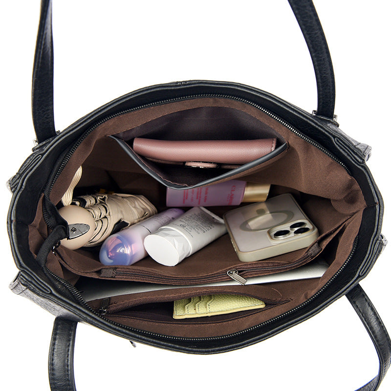 High Sense Soft Leather Mother Large Women's Shoulder Bag