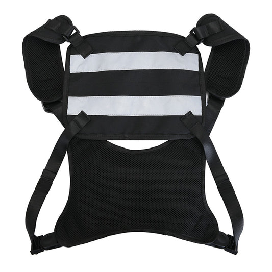 Reflective Stripe Vest Night Running Hiking Men's Chest Bags