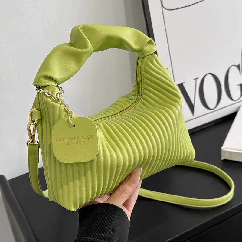 Women's Textured Vertical Striped Design Western Style Women's Shoulder Bag