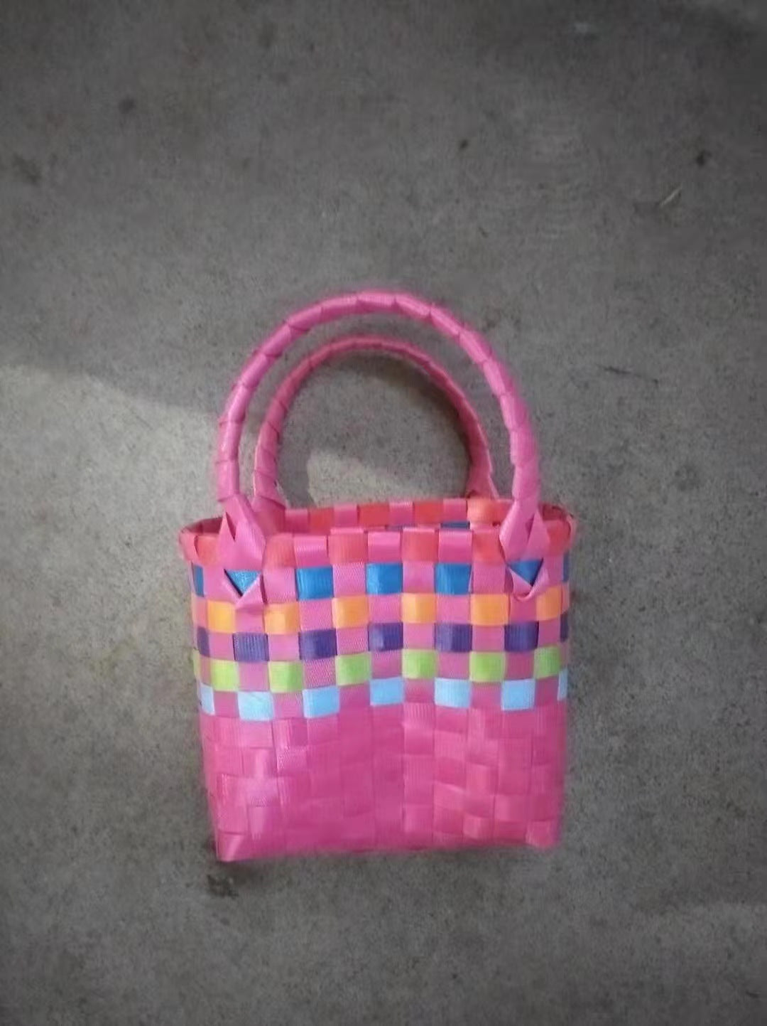 Women's & Children's Hand-woven Colorful Plastic Commuter Woven High-grade Bags