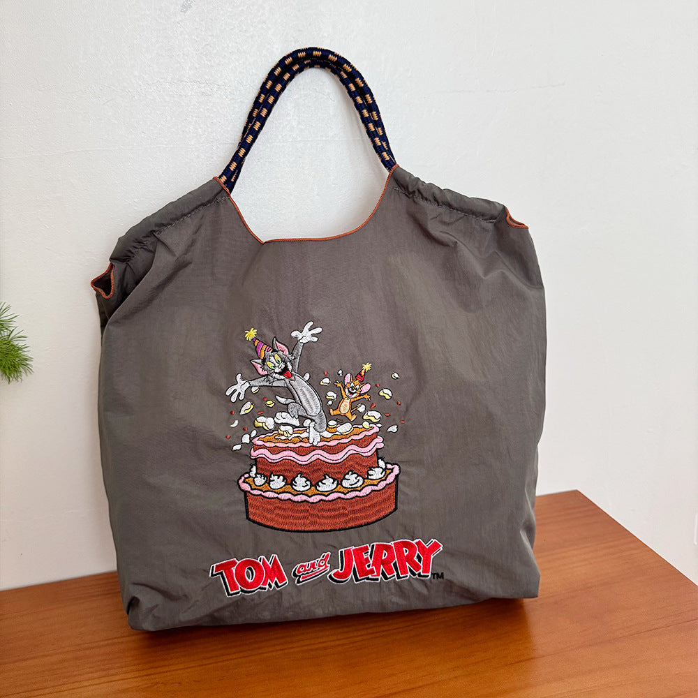 Authorized Embroidered Shopping Female Cartoon Fashion Portable Shoulder Bags