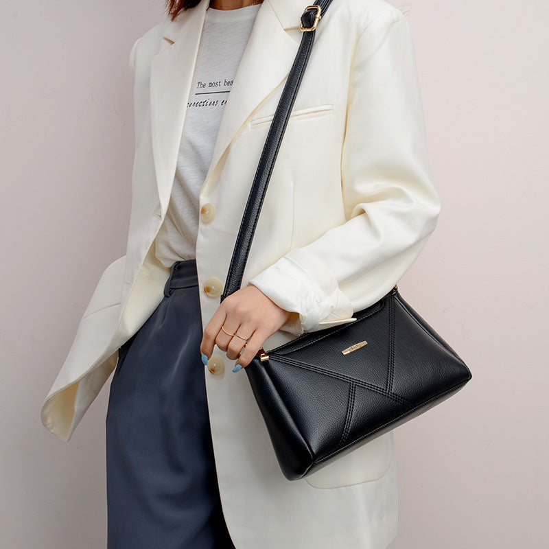 Women's Fashion Underarm Commute Texture Soft Leather Bags