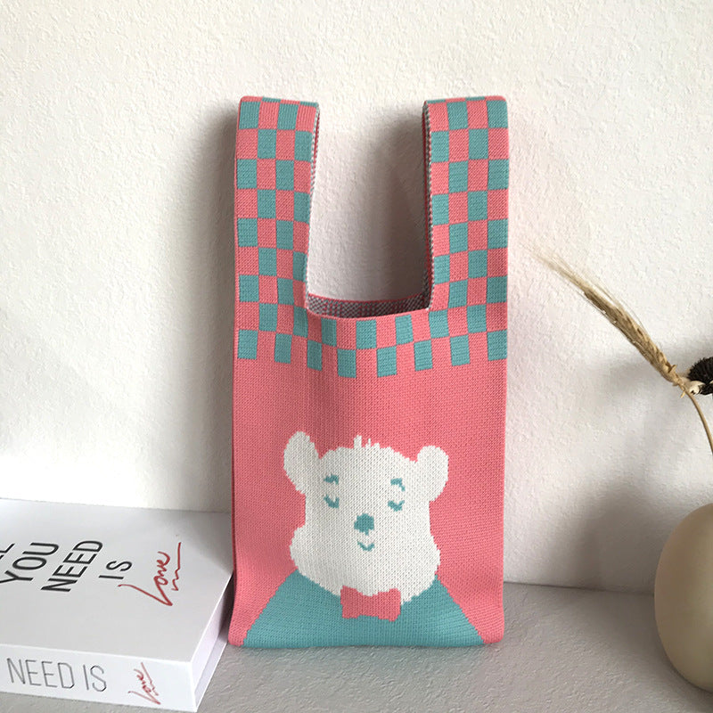 Women's Knitted Wool Vest Version Hand Carrying Handbags